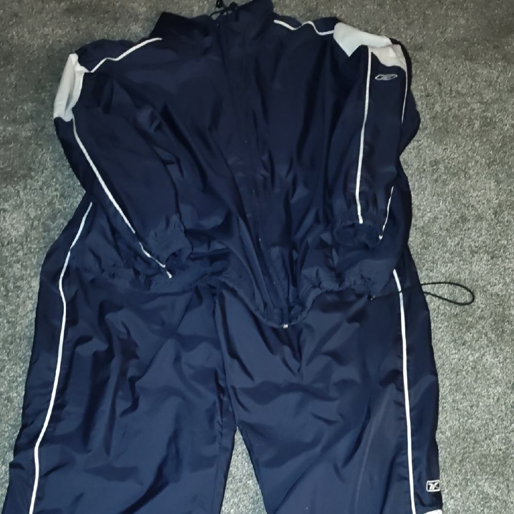 Reebok Navy and White Men's Tracksuit